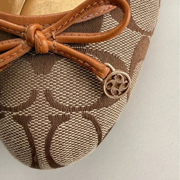 Coach Women's Brown Signature Ballet Flats-Size 9 - Picture 6 of 7